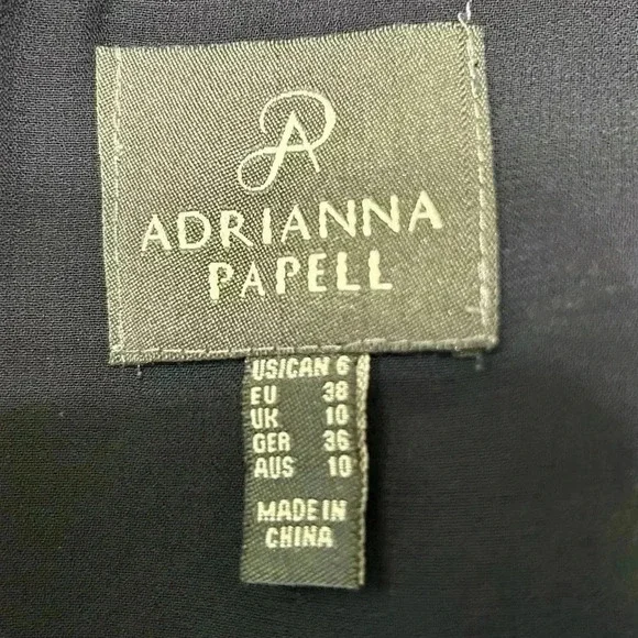 💛”Adrianna Papell” Blue Floral Midi Dress w/ Mesh Detail and Zip Back Size 6 💙 - Picture 9 of 11